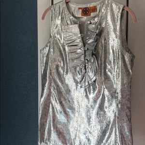 Tory Burch size 6 metallic shell/tank elegant